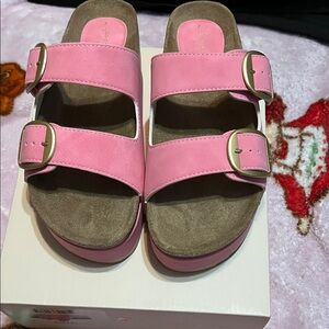 Pink Double Strap Simply Southern Women's Sandals, nwot. Sz 7